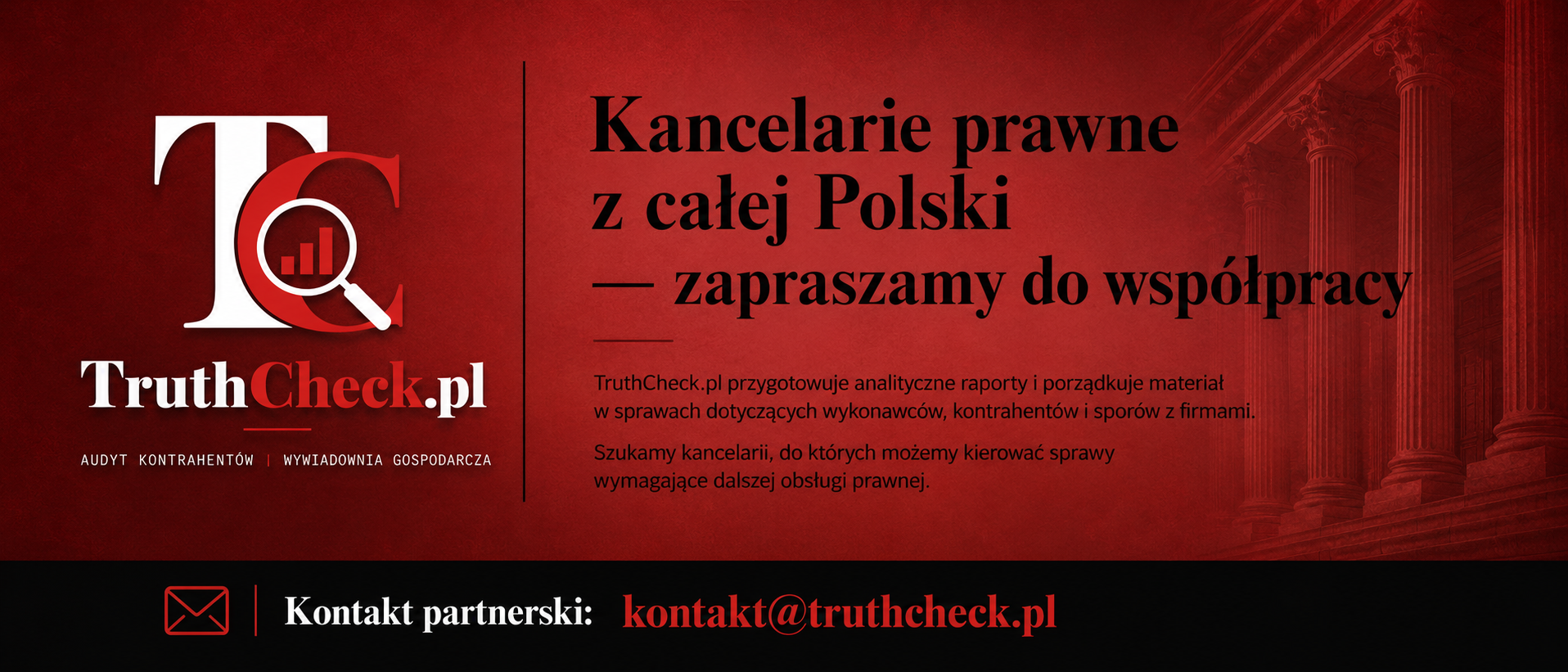 TruthCheck.pl – Szukamy prywatnych kancelarii prawnych z całej Polski do współpracy